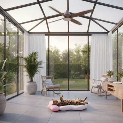 tapis rafraîchissant Nuage rose sur véranda