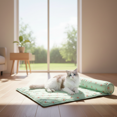 tapis rafraîchissant vert au sol