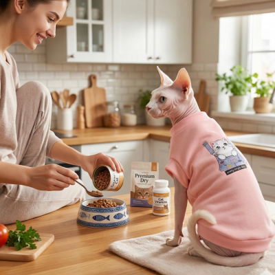 vêtement pour chat sphynx en coton rose