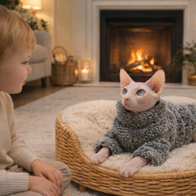 vêtement pour chat sphynx gris