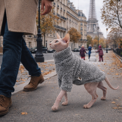 Vetement pour chat sphynx | Velours Arctique