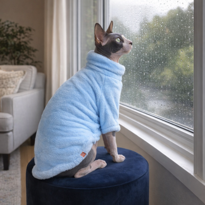 vêtement pour chat sphynx bleu