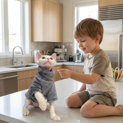 vêtements pour chat sphynx gris