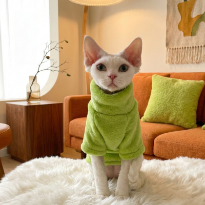 vêtements pour chats sphynx vert