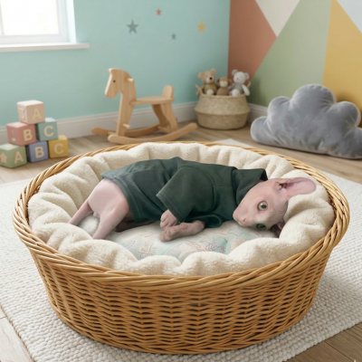 vêtements pour chat sphynx vert sur chat