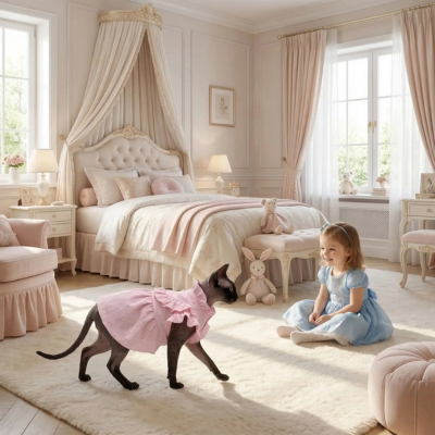 vêtements pour chat sphynx robe rose