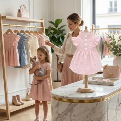 vêtements pour chat sphynx rose sur présentoir