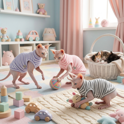 vêtements pour chat sphynx rayé chatons